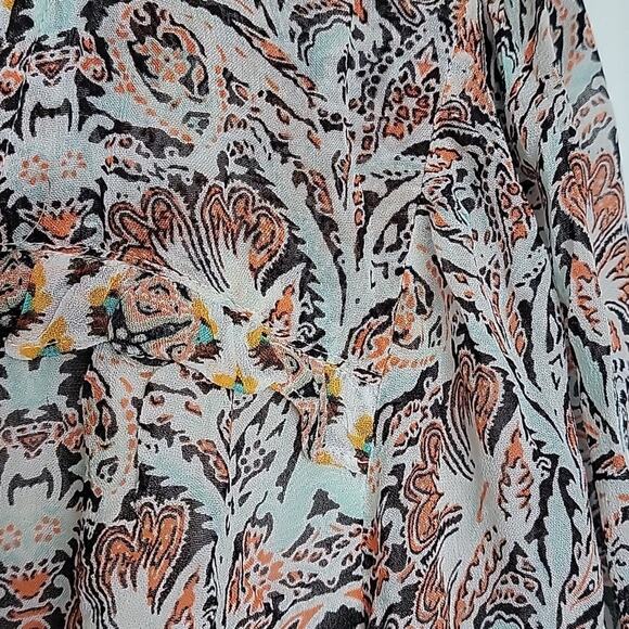 Anthropologie Womens Flounce Print Ruffle Blouse, L - Picture 5 of 8